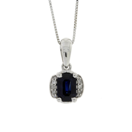 .63ct Sapphire Diamond Fashion Pendants 14KT White Gold
