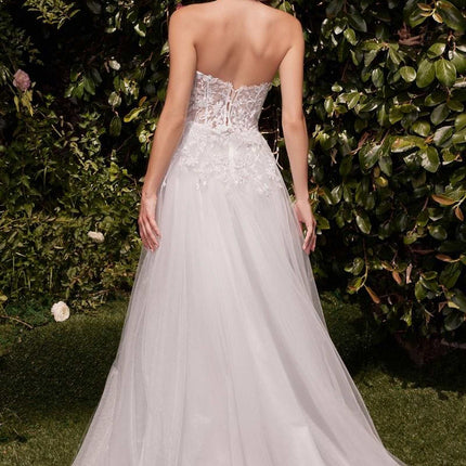 Ladivine C148W Strapless A-Line Lace & Tulle Wedding Dress