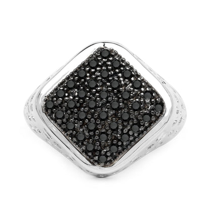 0.54 Carat Genuine Black Diamond .925 Sterling Silver Ring