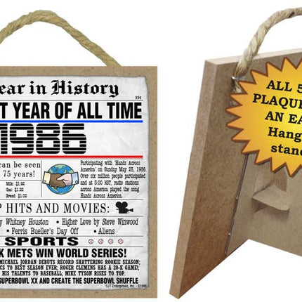 1986 A Year in History Plaques 5" x 5" wood plaque/sign