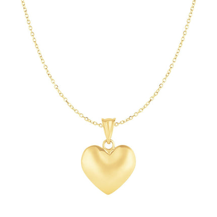 Puffed Heart Pendant in 10k Yellow Gold