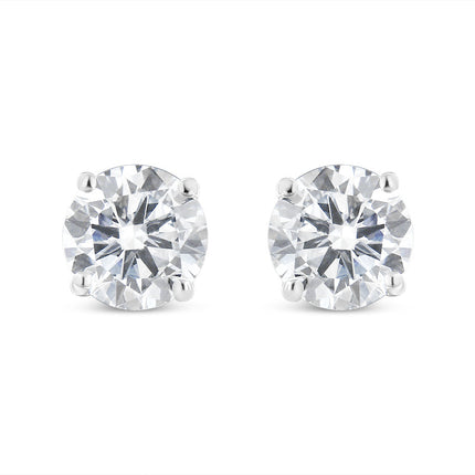14K White Gold 5/8 Cttw Lab Grown Diamond 4-Prong Classic Stud Earrings (F-G Color, VS2-SI1 Clarity)