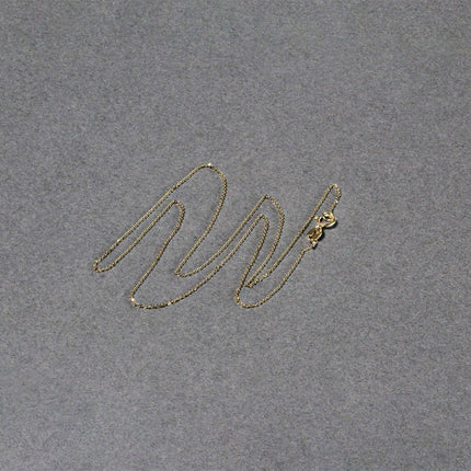 14k Yellow Gold Diamond Cut Cable Link Chain 0.7mm