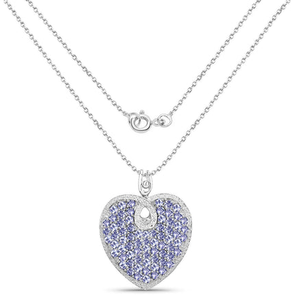 6.17 Carat Genuine Tanzanite .925 Sterling Silver Pendant