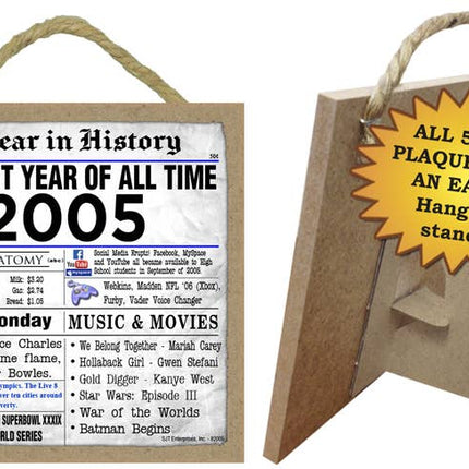 2005 A Year in History Plaques 5" x 5" wood plaque/sign