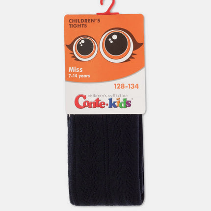 Conte-Kids Cotton Tights Miss 617 - Lace Pattern