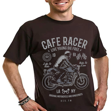 Cafe Racer Men's Bamboo Viscose/Organic Cotton Short Sleeve Graphic T-Shirt