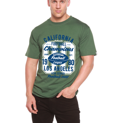 California Football Men's Bamboo Viscose/Organic Cotton Short Sleeve Graphic T-Shirt