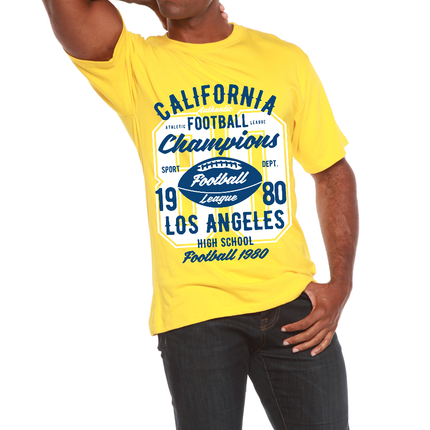 California Football Men's Bamboo Viscose/Organic Cotton Short Sleeve Graphic T-Shirt