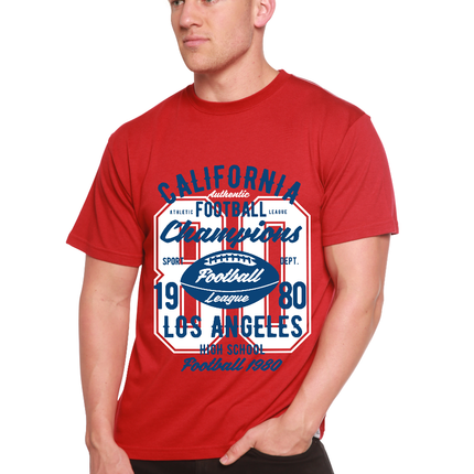 California Football Men's Bamboo Viscose/Organic Cotton Short Sleeve Graphic T-Shirt