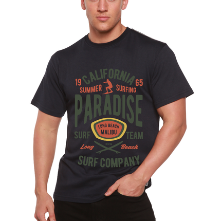 California Summer Surfing Men's Bamboo Viscose/Organic Cotton Short Sleeve Graphic T-Shirt