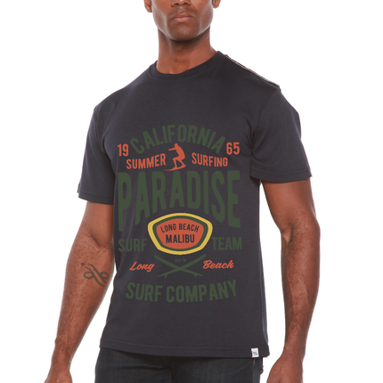 California Summer Surfing Men's Bamboo Viscose/Organic Cotton Short Sleeve Graphic T-Shirt