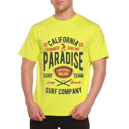 California Summer Surfing Men's Bamboo Viscose/Organic Cotton Short Sleeve Graphic T-Shirt