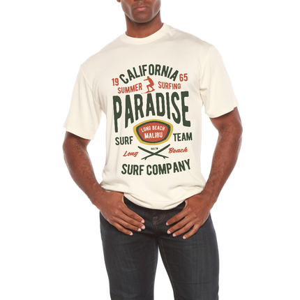 California Summer Surfing Men's Bamboo Viscose/Organic Cotton Short Sleeve Graphic T-Shirt
