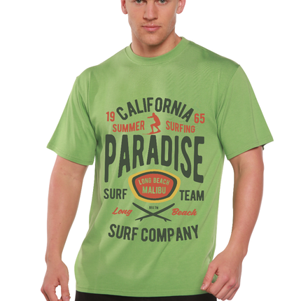 California Summer Surfing Men's Bamboo Viscose/Organic Cotton Short Sleeve Graphic T-Shirt