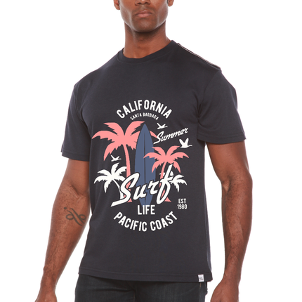 California Surf Men's Bamboo Viscose/Organic Cotton Short Sleeve Graphic T-Shirt