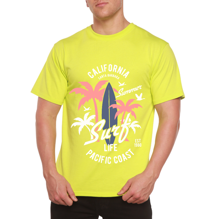 California Surf Men's Bamboo Viscose/Organic Cotton Short Sleeve Graphic T-Shirt