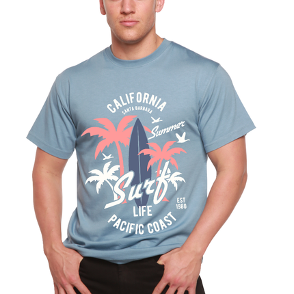 California Surf Men's Bamboo Viscose/Organic Cotton Short Sleeve Graphic T-Shirt