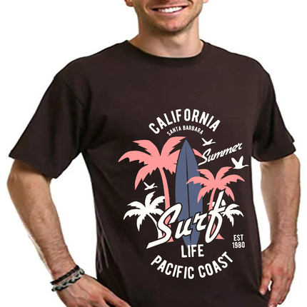 California Surf Men's Bamboo Viscose/Organic Cotton Short Sleeve Graphic T-Shirt