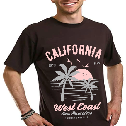 California West Coast Men's Bamboo Viscose/Organic Cotton Short Sleeve Graphic T-Shirt