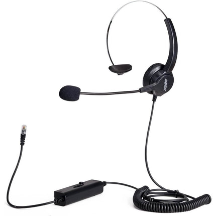 Call Center Hands-Free Noise Cancelling Corded Monaural Headset