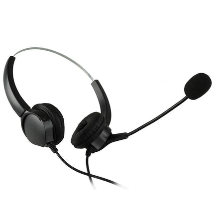 Call Center Noise Cancelling Corded Binaural Hands-free Headset with Microphone