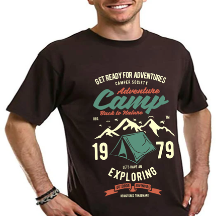 Camp Adventure Men's Bamboo Viscose/Organic Cotton Short Sleeve Graphic T-Shirt