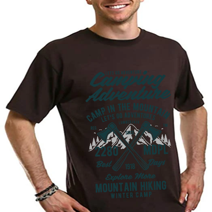 Camping Adventure Men's Bamboo Viscose/Organic Cotton Short Sleeve Graphic T-Shirt