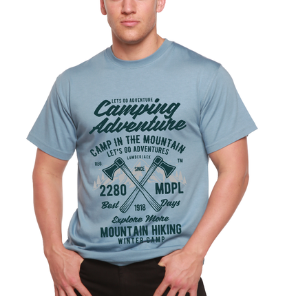Camping Adventure Men's Bamboo Viscose/Organic Cotton Short Sleeve Graphic T-Shirt