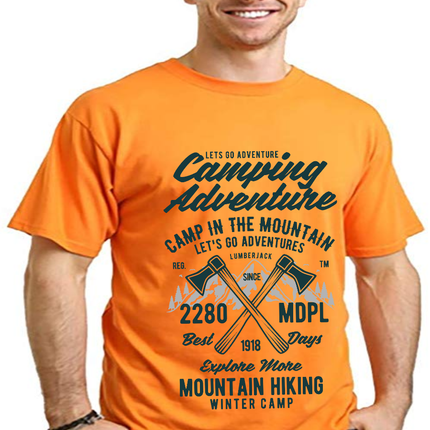Camping Adventure Men's Bamboo Viscose/Organic Cotton Short Sleeve Graphic T-Shirt