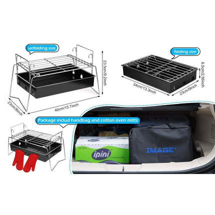 Camping Grill Barbecue Tool Folding & Lightweight Steel Mesh Portable
