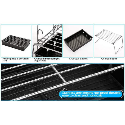 Camping Grill Barbecue Tool Folding & Lightweight Steel Mesh Portable