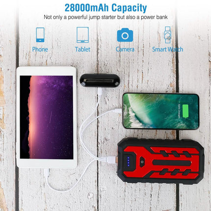 Car Jump Starter Booster with 4 Modes LED Flashlight