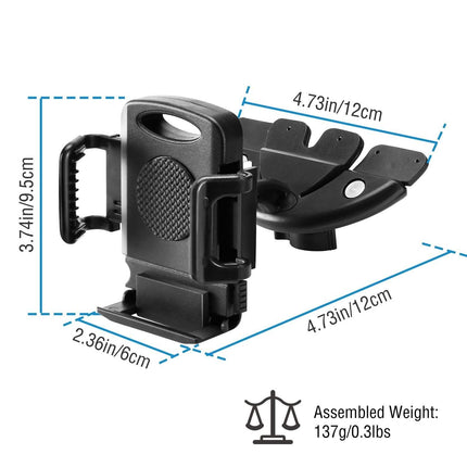 Car Phone Holder CD Slot Phone Mount 360 Rotatable