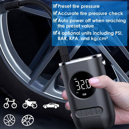 Car Tire Inflator Pump Portable 150 PSI with LED Light