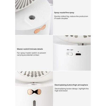 Cartoon Cat Fan Humidifier USB Charging Desktop Mute Hydrating Humidifier