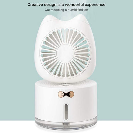 Cartoon Cat Fan Humidifier USB Charging Desktop Mute Hydrating Humidifier