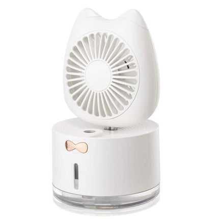 Cartoon Cat Fan Humidifier USB Charging Desktop Mute Hydrating Humidifier