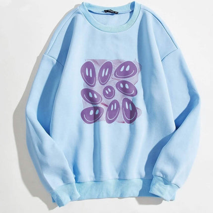 Cartoon Graphic Thermal Lined Oversized Sweatshirt