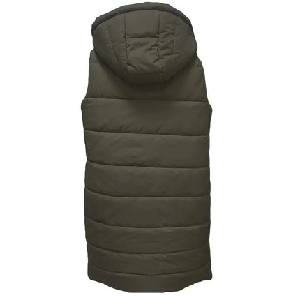 Casual Sleeveless Long Button Front Hooded Coat Outerwear