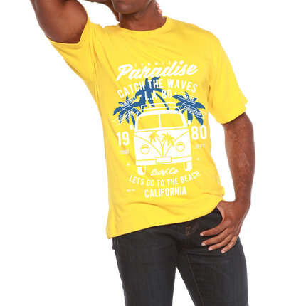 Catch The Waves Men's Bamboo Viscose/Organic Cotton Short Sleeve Graphic T-Shirt