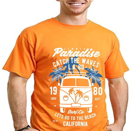 Catch The Waves Men's Bamboo Viscose/Organic Cotton Short Sleeve Graphic T-Shirt