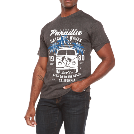 Catch The Waves Men's Bamboo Viscose/Organic Cotton Short Sleeve Graphic T-Shirt