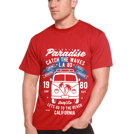 Catch The Waves Men's Bamboo Viscose/Organic Cotton Short Sleeve Graphic T-Shirt