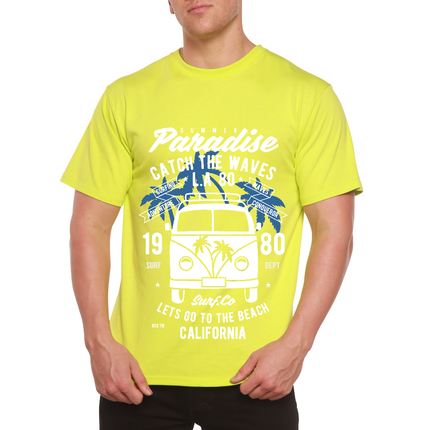 Catch The Waves Men's Bamboo Viscose/Organic Cotton Short Sleeve Graphic T-Shirt