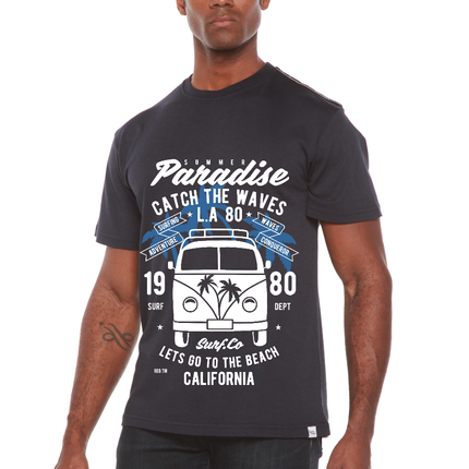Catch The Waves Men's Bamboo Viscose/Organic Cotton Short Sleeve Graphic T-Shirt