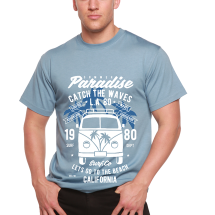 Catch The Waves Men's Bamboo Viscose/Organic Cotton Short Sleeve Graphic T-Shirt