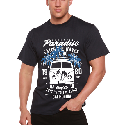Catch The Waves Men's Bamboo Viscose/Organic Cotton Short Sleeve Graphic T-Shirt