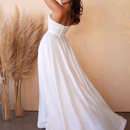 Cinderella Divine CD0166W Satin Strapless A-Line Ball Gown Sweetheart Neck