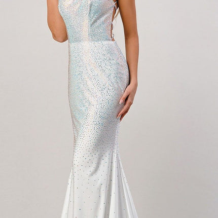 Cinderella Divine CD0179 Long Rhinestone Fitted Formal Dress